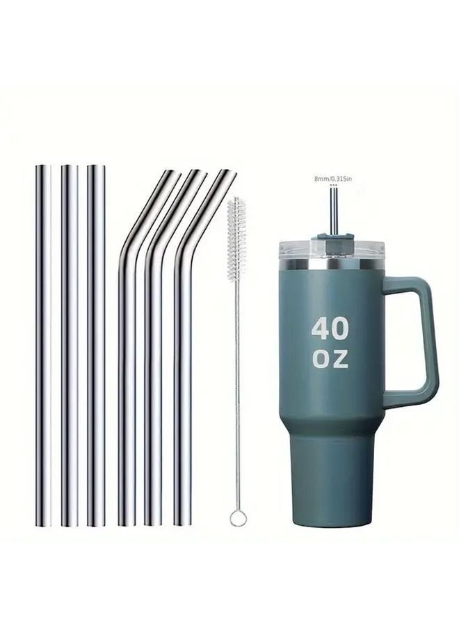Rose Golden Extra Long Reusable Stainless Steel Straws With Cleaning Brushes For 30 40 Oz Tumblers - Image 5